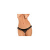 Tanga noir à volants ouvert sur les fesses 